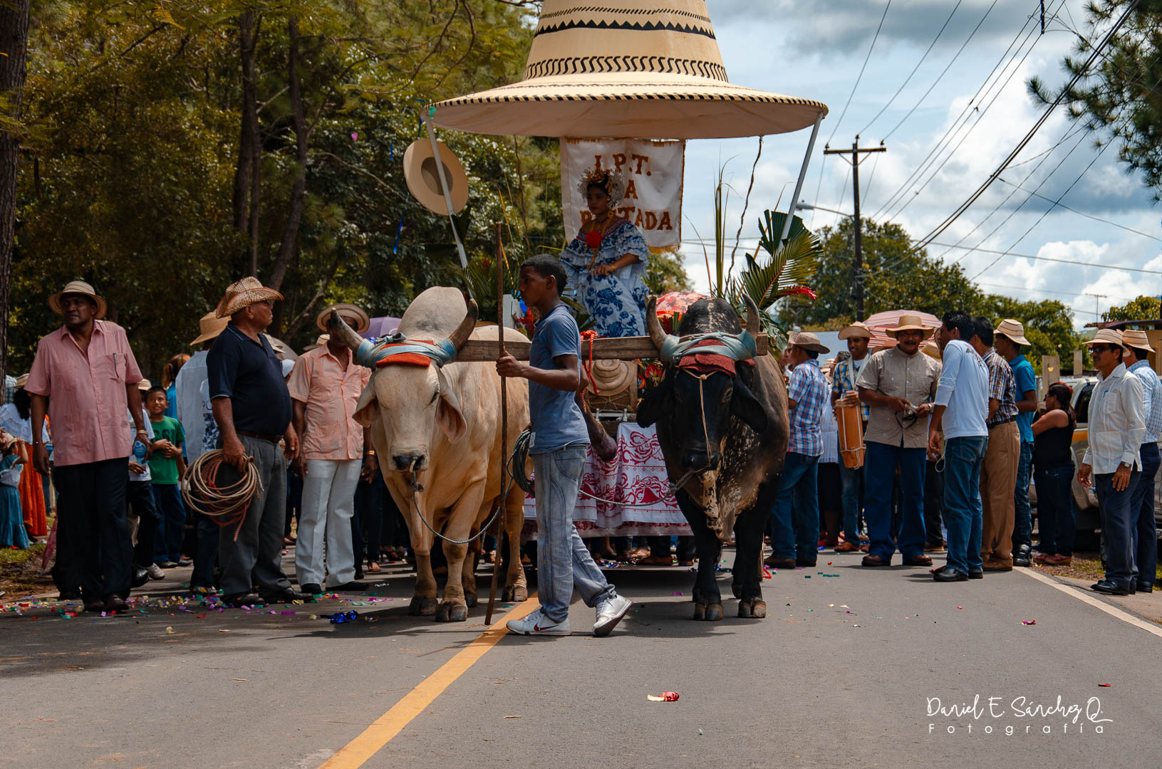 Carreta en el desfile del II Festival del Sombrero Pintao